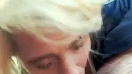 Real hooker receives intense facial in outdoor encounter