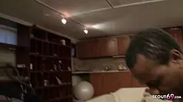 Black refugee surprises mature fat housewife by fucking her ass and cumming on pussy