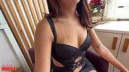 she's young brunette latina, but already learned to give ass really well in group.