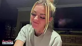 petite mature blonde rubs nipples and fingers twat