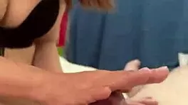 Asian Babe Gives Handjob Before Going To Work