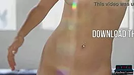 Russian natural beauty Nicole Winter performs solo striptease for Playboy magazine