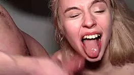 Dirty Blonde Teen Rides Cock Without Condom In Rough Fuck