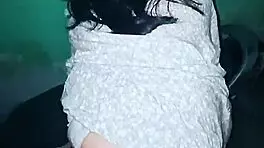 Fucking on motorcycle in alley almost caught by neighbors