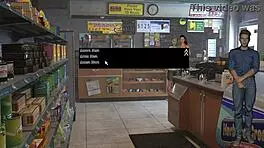 Whoa, that cashier just got an unexpected facial in the 3D hentai game!