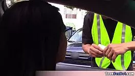 Extra small teen Joseline handles parking ticket anytime with special skills 😏