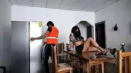 hot woman excited to spread legs and show ass to strangers in house