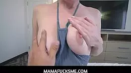 My sweet hot milf stepmom helps me with her nude body