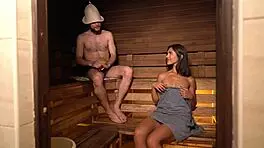 Steamy Sauna Sex Hits Like Nothing Else with Riding and Cum