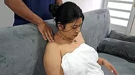 relaxing massage for a beautiful and hot mature woman with big tits and ass