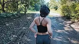 Teasing in the woods leads to first time adventure