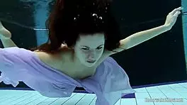 Aneta Big Tits In Purple Dress Pool