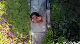 Maya Bijou's first creampie with big cock in her ass