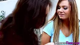 A mature lesbian cougar and a teen with small tits explore outdoor masturbation for the first time in high definition