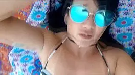 Relaxing Beach Day With Brunette Latina Milf