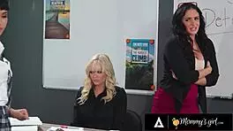 Mommys Girl - Milf Teacher Sheena Ryder & Coworker Disciplined By Femdom Student