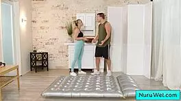 Sexy Blonde Teen Masseuse Covers Big Boobs With Nuru Gel Performs Slippery Sex Massage Codey Steele Lilly Bell