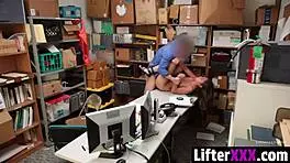 the officer apprehends shane blair after and takes her to the lp office - lifterxxx