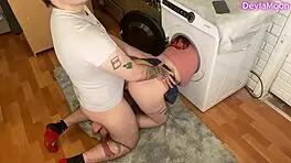 stepmom stuck in washing machine and stepson inserts huge cock into her pussy s1e12