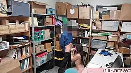 Extra Cute Brunette Thief Taylor Caught And Punished With Rough Fucking In The Back Room!