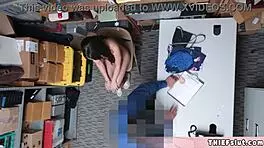 Extra Cute Brunette Thief Taylor Caught And Punished With Rough Fucking In The Back Room!