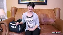 skinny brunette hottie jae scott rides a cock in different deep positions