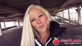 horny german blonde cam angel banged in public by random date?