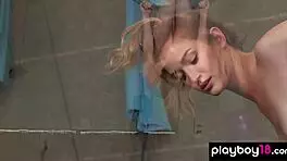 Flexible nude canadian babe dakota burd with big boobs teasing on a ring