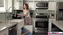 Kinky Petite Redhead Rushes to Ride Stuck Guy's Monster Cock