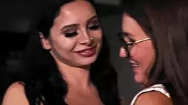 A petite lesbian babe fucks her former blonde classmate to apologize