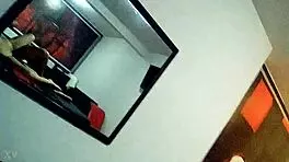 Young Mexican Girl Poses In Hotel Mirror