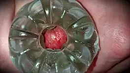 Close Up Oozing Cum From Solo Masturbation