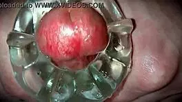 Close Up Oozing Cum From Solo Masturbation