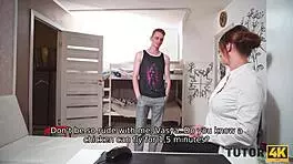 Tutor4k instead of biology lucky boy has awesome sex with hot teacher?