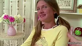 Bro catches petite step-sister and seduces her for anal