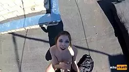 russian bitch gets fucked on the roof