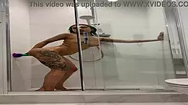 I can't get enough of naked roxy showering and masturbating