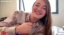Hot British Teen Swallows Huge Cumshot