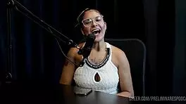 barbara sol chats with bia hot in podcast, showing off in sheer red lingerie and using toys