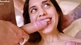 Saray tries her first hardcore double penetration with two Spanish guys