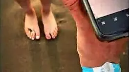 brunette latina babe gives pov blowjob on public beach