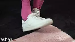 Lesbea petite blonde Lovita Fate romantic lesbian sex fingering and scissoring orgasms with Lady Dee