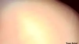 Skinny teen moaning hard orgasms from stepdad fucking