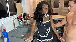 Black employee seduces young boss's son with jerk off instructions