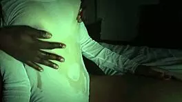 'I oil my tits before interracial fuck'