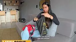 Busty 18yo latina hottie sucks big cock producer for booking in hardcore casting