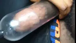 check out my cock being pumped and sucked by beautiful black teen!