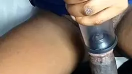 check out my cock being pumped and sucked by beautiful black teen!