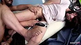 Skinny japanese mature with small tits picked up and seduced for uncensored jav cum on pussy casting fuck