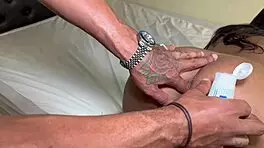 The hot latina babe gets her tight ass virginity taken outdoors with cream for comfort